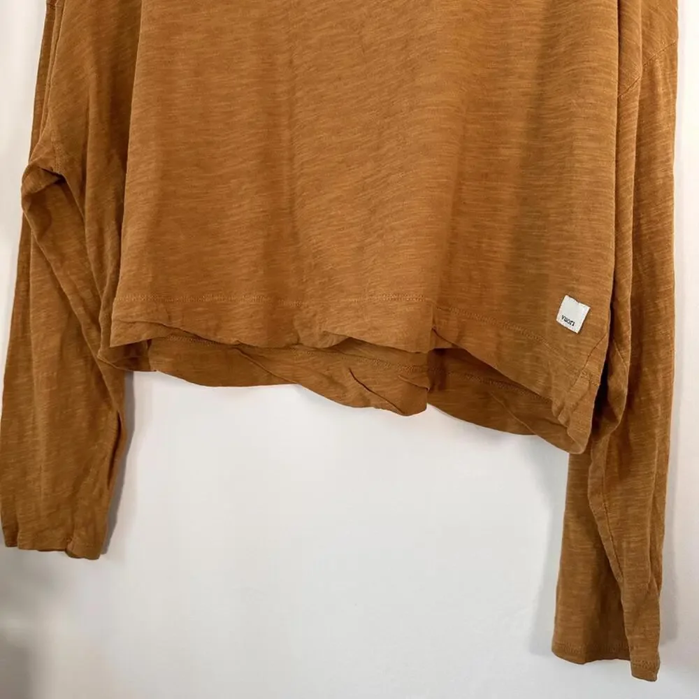 Vuori Womens S Sundown Long Sleeve Relaxed Cropped Golden Rust Athleisure Top - Picture 5 of 7